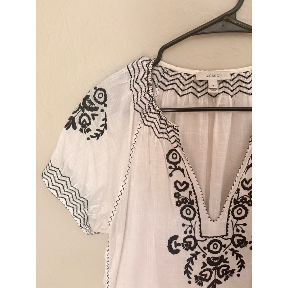 J.Crew Embroidered Boho Tunic Top Sz 8